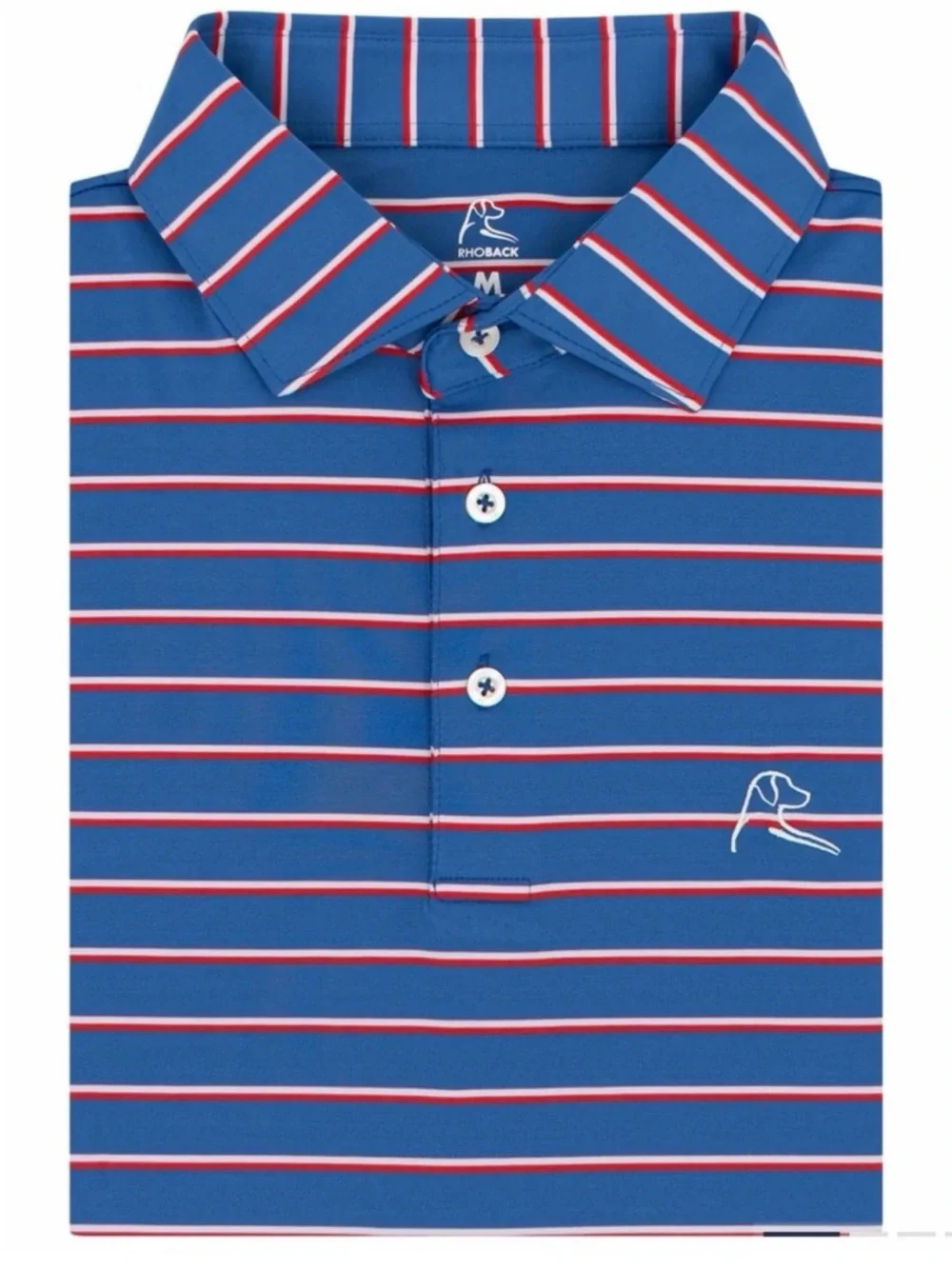 Rhoback Blue Red White Striped Polo